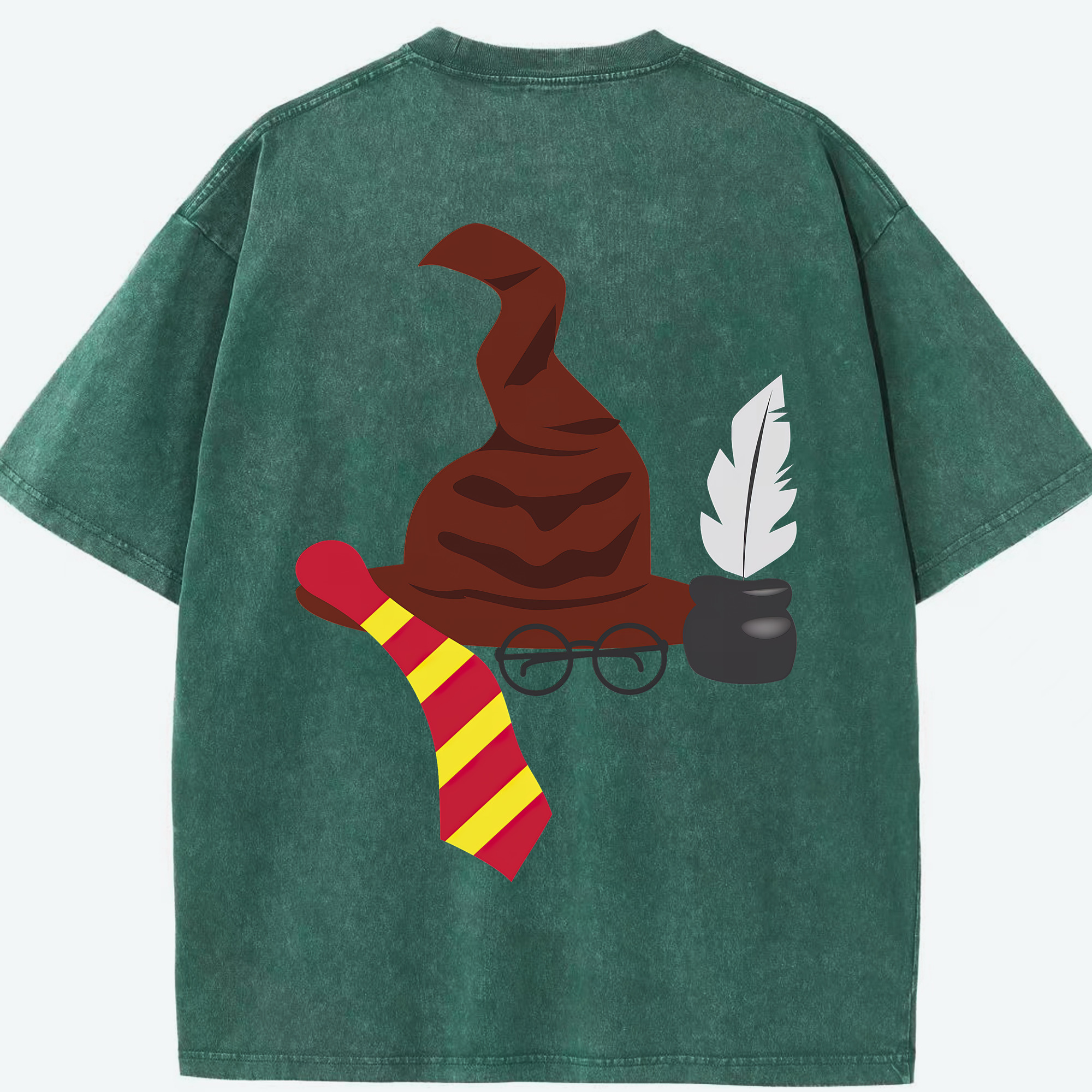 （画像用） Harry Potter ハリー・ポッターシリーズ 綿100% ヴィンテージ風 半袖Tシャツ（背面プリント）